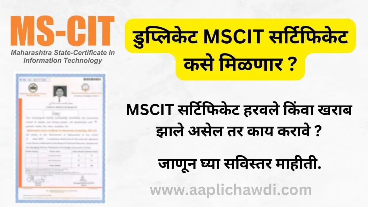 How To Apply Duplicate MSCIT Certificate MSCIT